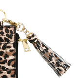 Maxbell ID Card Holder Women Bracelets Zipper Case Leather Key Chain Female Leopard print