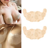 Maxbell Disposable Chest Stickers Backless U Shape Lace Nipple Covers for Daily Wear Khaki C
