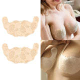 Maxbell Disposable Chest Stickers Backless U Shape Lace Nipple Covers for Daily Wear Khaki C