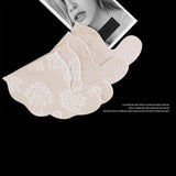 Maxbell Disposable Chest Stickers Backless U Shape Lace Nipple Covers for Daily Wear Khaki C