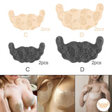 Maxbell Disposable Chest Stickers Backless U Shape Lace Nipple Covers for Daily Wear Khaki C