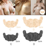 Maxbell Disposable Chest Stickers Backless U Shape Lace Nipple Covers for Daily Wear Khaki C