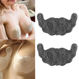 Maxbell Disposable Chest Stickers Backless U Shape Lace Nipple Covers for Daily Wear Black D