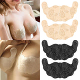 Maxbell Disposable Chest Stickers Backless U Shape Lace Nipple Covers for Daily Wear Black D