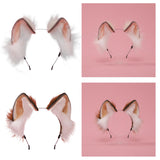 Maxbell Animal Ears Headband Furry Fox Ears Costume Dressing up for Lolita Cosplay Brown