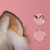 Maxbell Animal Ears Headband Furry Fox Ears Costume Dressing up for Lolita Cosplay Brown