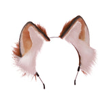 Maxbell Animal Ears Headband Furry Fox Ears Costume Dressing up for Lolita Cosplay Brown