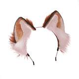 Maxbell Animal Ears Headband Furry Fox Ears Costume Dressing up for Lolita Cosplay Brown
