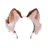 Maxbell Animal Ears Headband Furry Fox Ears Costume Dressing up for Lolita Cosplay Brown