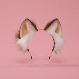 Maxbell Animal Ears Headband Furry Fox Ears Costume Dressing up for Lolita Cosplay Brown