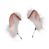 Maxbell Animal Ears Headband Furry Fox Ears Costume Dressing up for Lolita Cosplay Creamy White