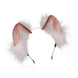 Maxbell Animal Ears Headband Furry Fox Ears Costume Dressing up for Lolita Cosplay Creamy White