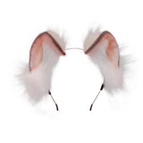 Maxbell Animal Ears Headband Furry Fox Ears Costume Dressing up for Lolita Cosplay Creamy White