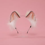 Maxbell Animal Ears Headband Furry Fox Ears Costume Dressing up for Lolita Cosplay Creamy White