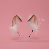 Maxbell Animal Ears Headband Furry Fox Ears Costume Dressing up for Lolita Cosplay Creamy White
