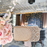 Maxbell Elegant Clutch Purse Handbag Women Evening Bag for Gift Cosmetic Party Gold