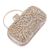 Maxbell Clutch Purse Rectangle Tote Evening Bag for Cocktail Party Wedding Women Silver