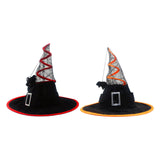 Maxbell Halloween Witch Hats Cosplay Wide Brim Witch Top Pointed Caps for Women Men Red