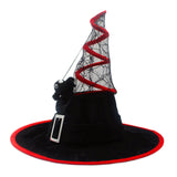 Maxbell Halloween Witch Hats Cosplay Wide Brim Witch Top Pointed Caps for Women Men Red