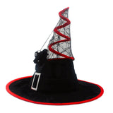 Maxbell Halloween Witch Hats Cosplay Wide Brim Witch Top Pointed Caps for Women Men Red