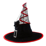 Maxbell Halloween Witch Hats Cosplay Wide Brim Witch Top Pointed Caps for Women Men Red