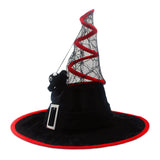 Maxbell Halloween Witch Hats Cosplay Wide Brim Witch Top Pointed Caps for Women Men Red