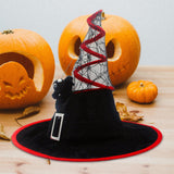 Maxbell Halloween Witch Hats Cosplay Wide Brim Witch Top Pointed Caps for Women Men Red