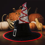 Maxbell Halloween Witch Hats Cosplay Wide Brim Witch Top Pointed Caps for Women Men Red