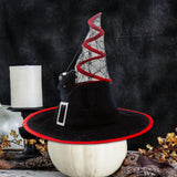 Maxbell Halloween Witch Hats Cosplay Wide Brim Witch Top Pointed Caps for Women Men Red