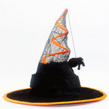 Maxbell Halloween Witch Hats Cosplay Wide Brim Witch Top Pointed Caps for Women Men Yellow