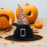 Maxbell Halloween Witch Hats Cosplay Wide Brim Witch Top Pointed Caps for Women Men Yellow