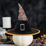 Maxbell Halloween Witch Hats Cosplay Wide Brim Witch Top Pointed Caps for Women Men Yellow