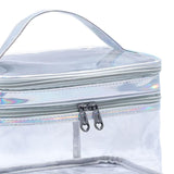 Maxbell Makeup Bag Makeup Tool Brushes Travel Toiletry Bag for Toiletries Bathroom Silver