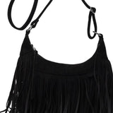 Maxbell Shoulder Handbag Tassel Purse Fashion Adjustable Strap Satchel Modern Black