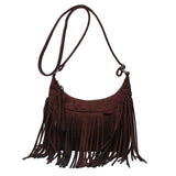 Maxbell Shoulder Handbag Tassel Purse Fashion Adjustable Strap Satchel Modern Brown