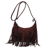 Maxbell Shoulder Handbag Tassel Purse Fashion Adjustable Strap Satchel Modern Brown