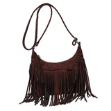 Maxbell Shoulder Handbag Tassel Purse Fashion Adjustable Strap Satchel Modern Brown