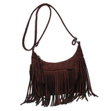 Maxbell Shoulder Handbag Tassel Purse Fashion Adjustable Strap Satchel Modern Brown