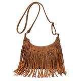 Maxbell Shoulder Handbag Tassel Purse Fashion Adjustable Strap Satchel Modern Light Brown