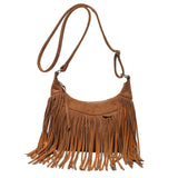 Maxbell Shoulder Handbag Tassel Purse Fashion Adjustable Strap Satchel Modern Light Brown