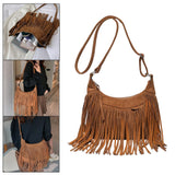 Maxbell Shoulder Handbag Tassel Purse Fashion Adjustable Strap Satchel Modern Light Brown