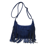 Maxbell Shoulder Handbag Tassel Purse Fashion Adjustable Strap Satchel Modern Blue