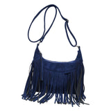 Maxbell Shoulder Handbag Tassel Purse Fashion Adjustable Strap Satchel Modern Blue