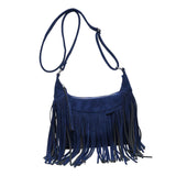 Maxbell Shoulder Handbag Tassel Purse Fashion Adjustable Strap Satchel Modern Blue