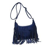 Maxbell Shoulder Handbag Tassel Purse Fashion Adjustable Strap Satchel Modern Blue