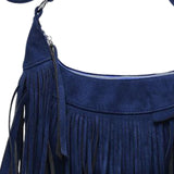 Maxbell Shoulder Handbag Tassel Purse Fashion Adjustable Strap Satchel Modern Blue