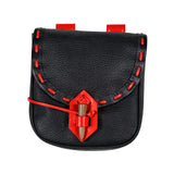 Maxbell Medieval Belt Pouch Durable Fanny Pack Purse Costume Accessories  Black Red