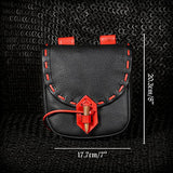 Maxbell Medieval Belt Pouch Durable Fanny Pack Purse Costume Accessories  Black Red