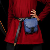 Maxbell Medieval Belt Pouch Durable Fanny Pack Purse Costume Accessories Blue