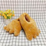 Maxbell Big Feet Slippers Soft Plush Winter Warm House Shoes Home Slippers Khaki